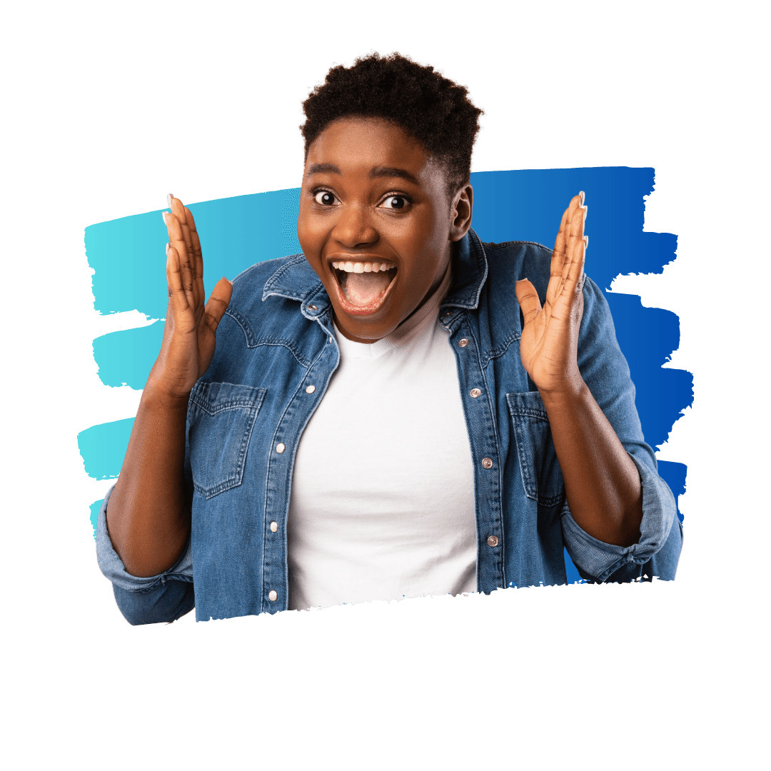 Happy person showing excitement